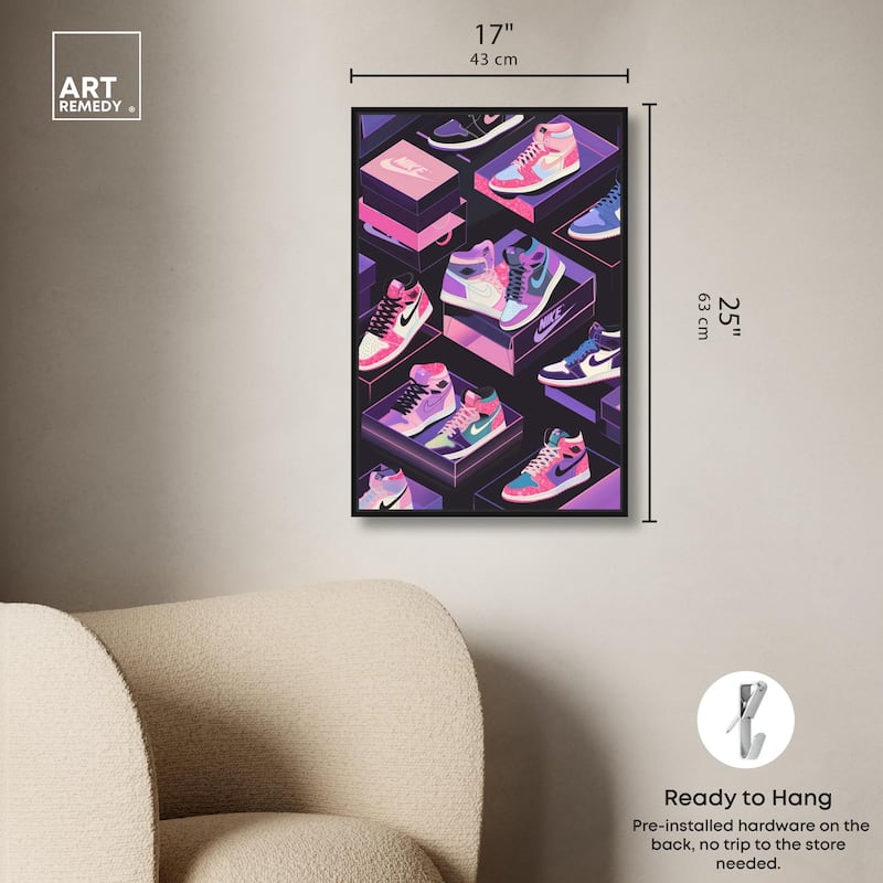 Neon Pastels Sneakers Canvas by Art Remedy