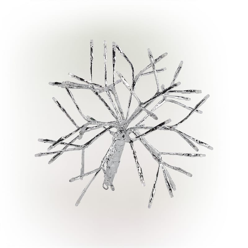 Alpine Corporation 10"H Indoor Christmas Snowflake Ornament with LED Lights