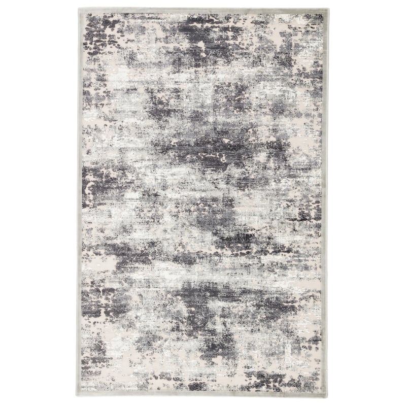 Ziv Abstract Grey/ White Area Rug