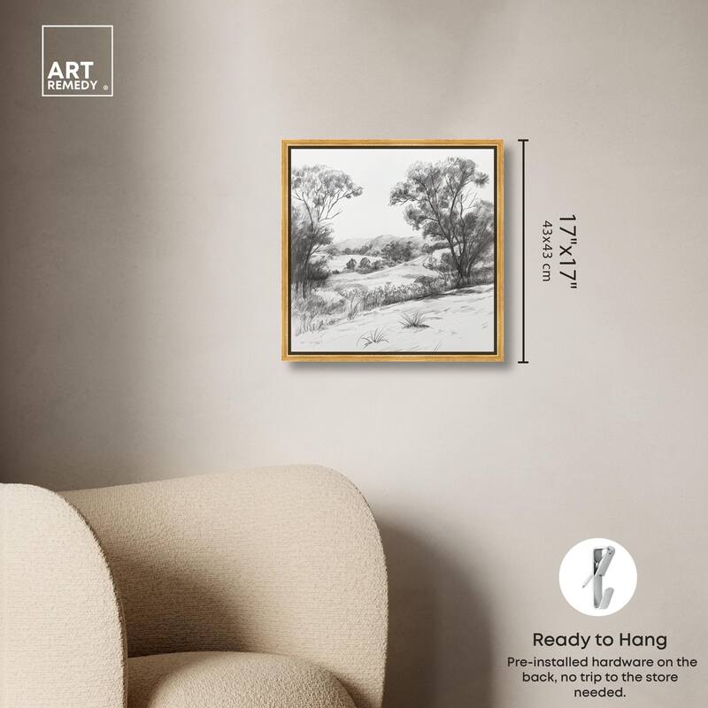 Charcoal Countryside Canvas by Art Remedy