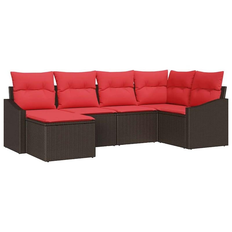 vidaXL 7 Piece Garden Sofa Set with Cushions - 91.9×48.6×46.1