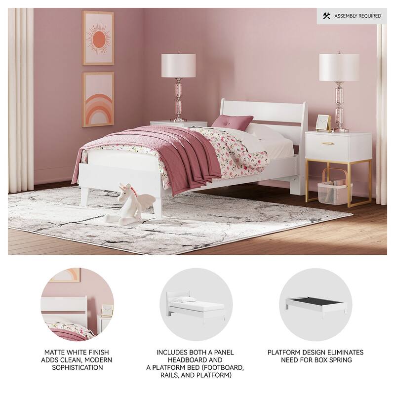 Signature Design by Ashley Socalle White Panel Platform Bed