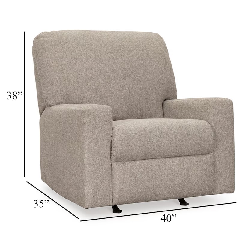 Gavin Manual Rocker Recliner Chair, XL Plush Parchment Brown Polyester