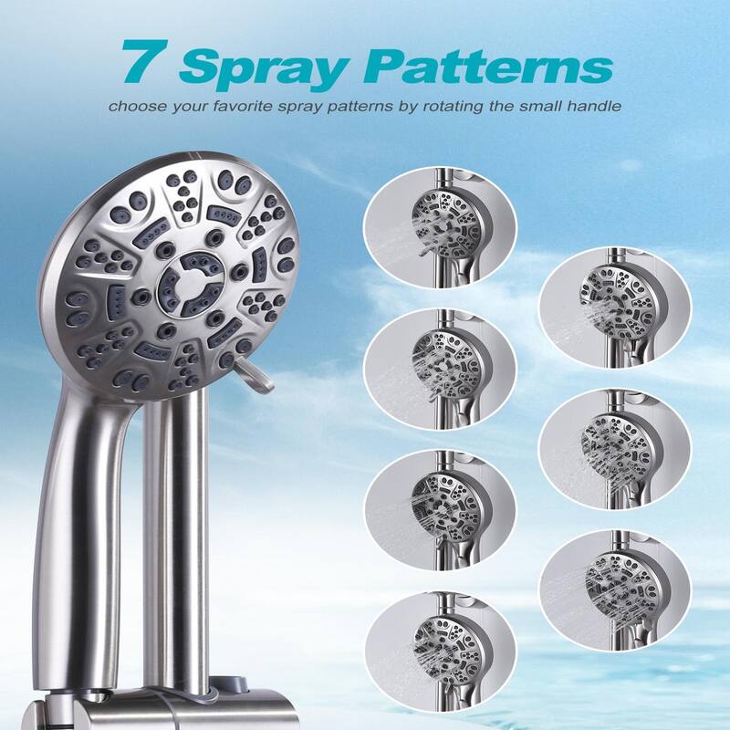 WOWOW Single Handle 7 Spray Patterns Shower Faucet Systerm