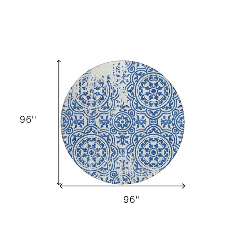 HomeRoots Medallion Transitional Rectangle Outdoor Rug