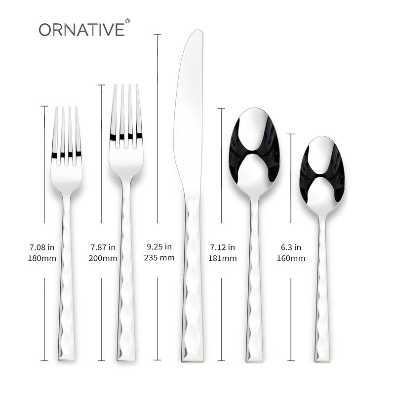Ornative Rooney 18/0 Stainless Steel 20 Pieces Flatware Set - 10.63" H x 6.69" W x 2.76" D