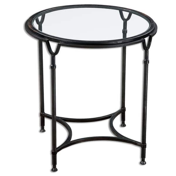 slide 1 of 1, Uttermost Samson 25" x 25" End Table Black Steel