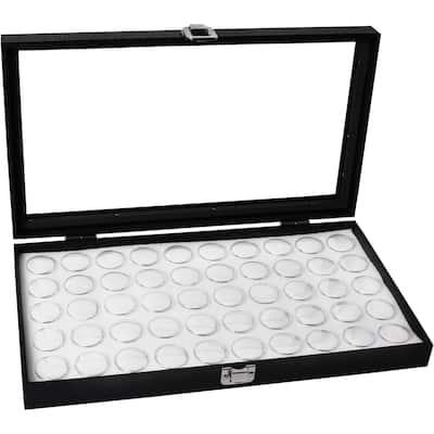 Glass Top Jewelry Display Case with Removable 50 Gem Jars - S