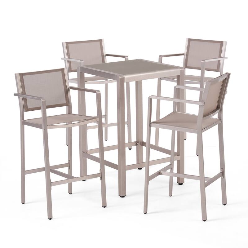 Cape Coral Outdoor 5-piece Aluminum Square Bar Set by Christopher Knight Home
