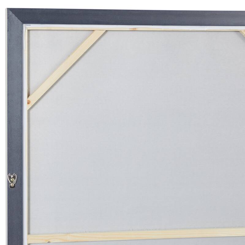 Canvas Leaf Living Room Framed Wall Art with Silver Frame