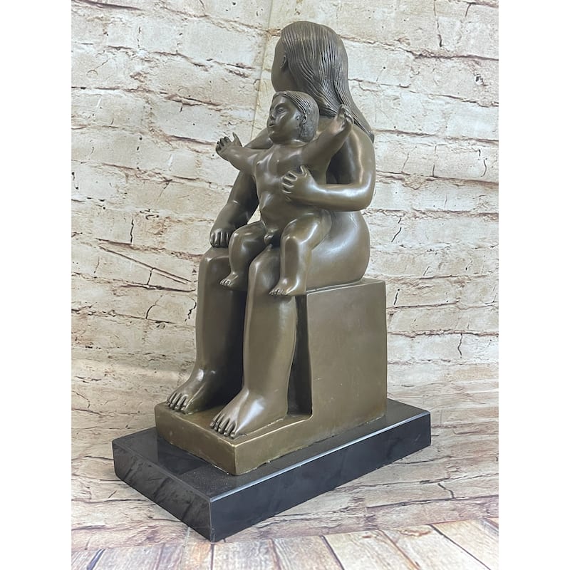 Fernando Botero Mother And Child Clic Museum Quality Artwork Bronze Sculpture