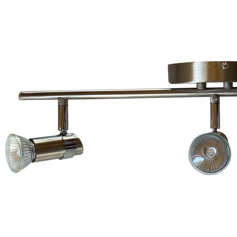 3 Light Track Light in Satin Nickel Finish and Chrome heads - Satin Nickel Finish