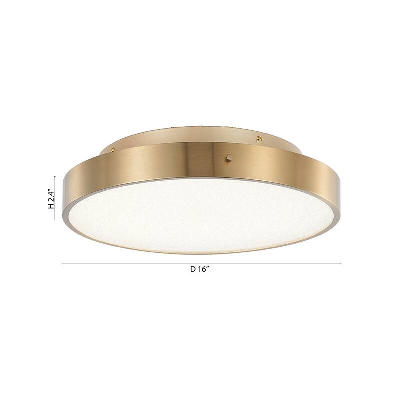1-Light Brass LED Flush Mount With A Clear Acrylic Beaded Diffuser