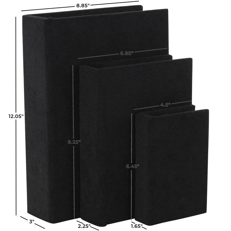 Roche River Decor - Linen Fabric Chevron Patterned or Texxtured Faux Book Storage Box - Set of 3 or 4 Multi-Colored