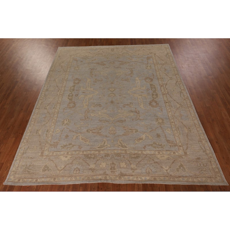Vegetable Dye Oushak Area Rug Handmade Wool Carpet - 8'2" x 9'7"