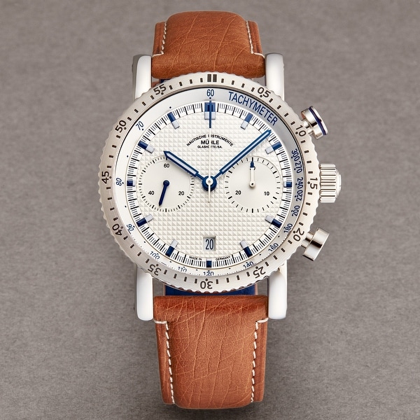 brown leather silver watch