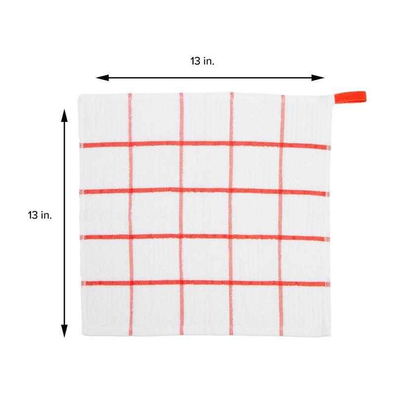 The Sloppy Chef Premier 12-Piece Windowpane Dishcloths - 13x13