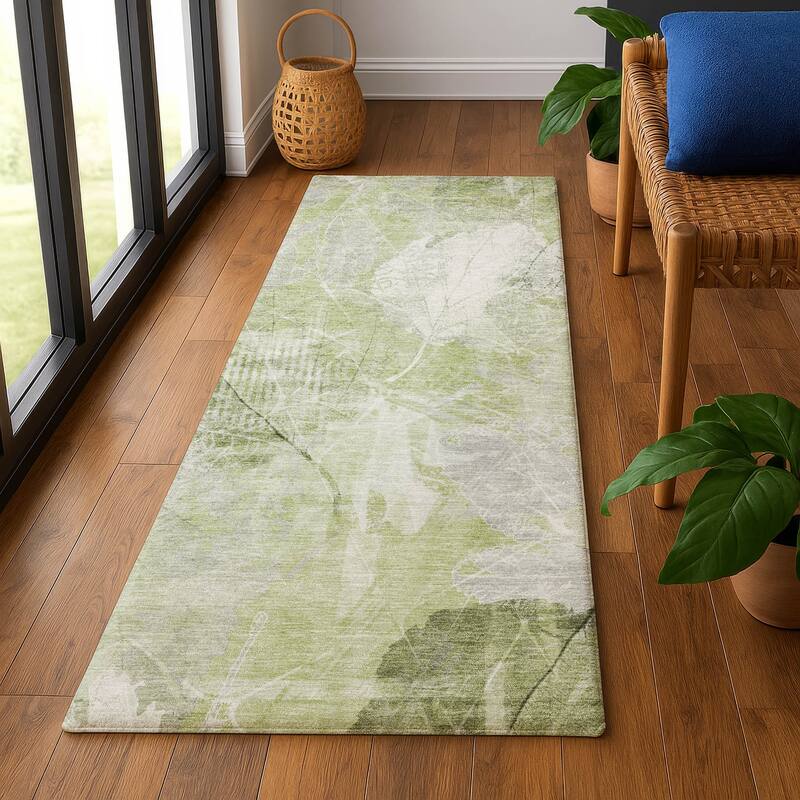 Premium Washable Super Soft Floral Imprints Mayfield Rug - Aloe - 2'3" x 7'6"
