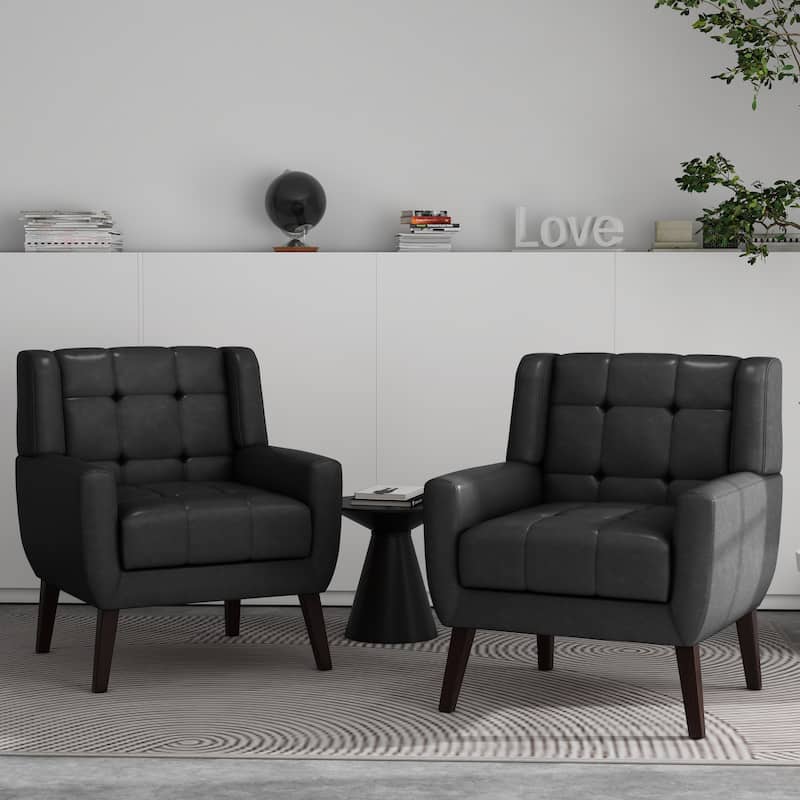 Tufted Arm Chair Upholstered Lounge Chair(Set of 2)