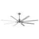 preview thumbnail 47 of 83, YUHAO 84 In. Indoor/Outdoor Modern Industrial Large Windmill Aluminum Blade Ceiling Fans With Lights, Quiet DC Motor and Remote 72 INCHES - Brushed Nickel | ABS