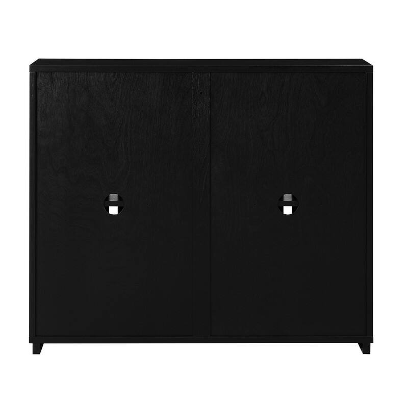 Mid Century Modern Fluted Sideboard Buffet with Storage and Outlet Holes for Living Room Entryway Hallway Kitchen Coffee Bar