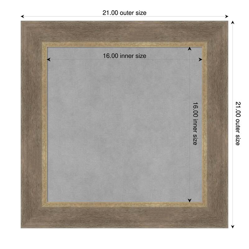 Amanti Art Driftwood Tan Framed Magnetic Board - 21 x 21 in