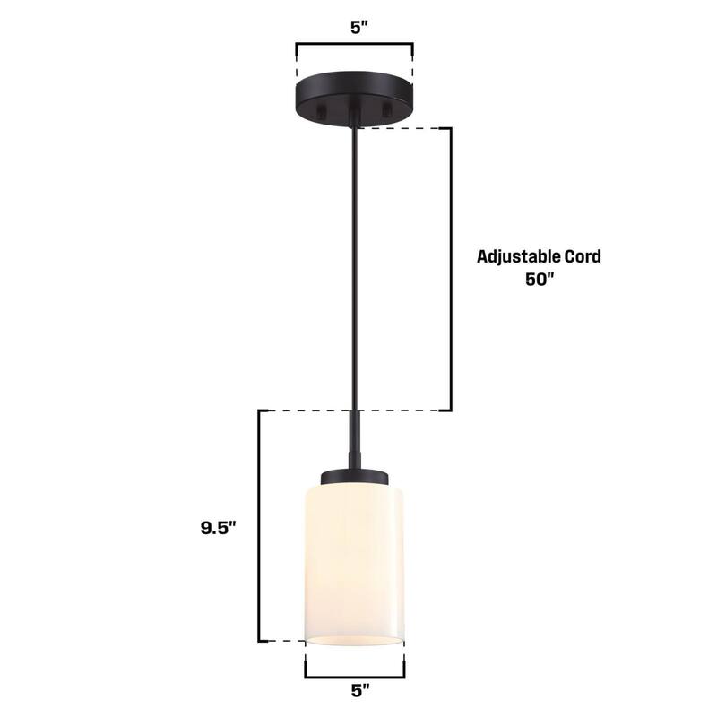 Westinghouse Lighting Shamus One Light Indoor Mini Pendant, White Opal Glass - 1-Light