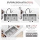 preview thumbnail 8 of 19, STYLISH 33 inch Stainless Steel 16G Double Bowl Undermount Kitchen Sink - Brushed Stainless Steel - 33" x 18" x 10"