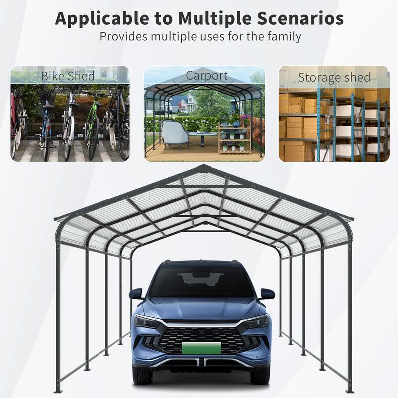 Heavy-Duty Galvanized Steel Carport‌ – Industrial-Grade Metal Shelter for Cars & Trucks with Corrosion-Resistant Frame