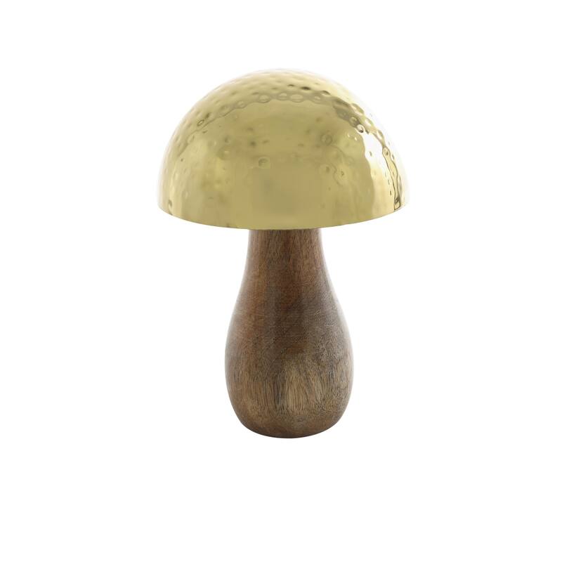 Stainless Steel Metal Mushroom Handmade Hammered Decorative Sculpture - Set of 3 Gold or Silver - Roche River Decor