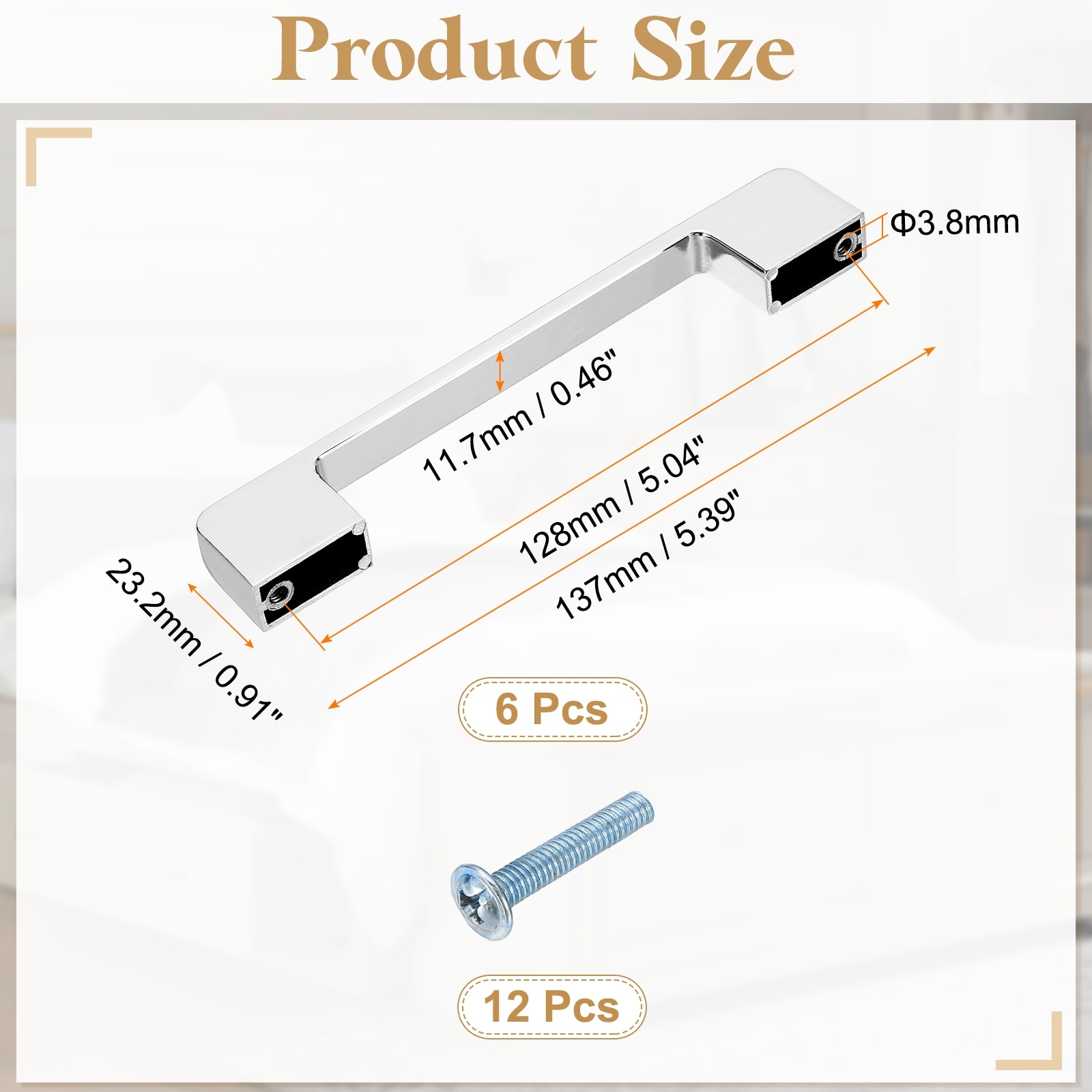 Kitchen Cabinet Handles, Zinc Alloy Hole Center Wide Base Cabinet Pulls Drawer Handle Hardware with Screws