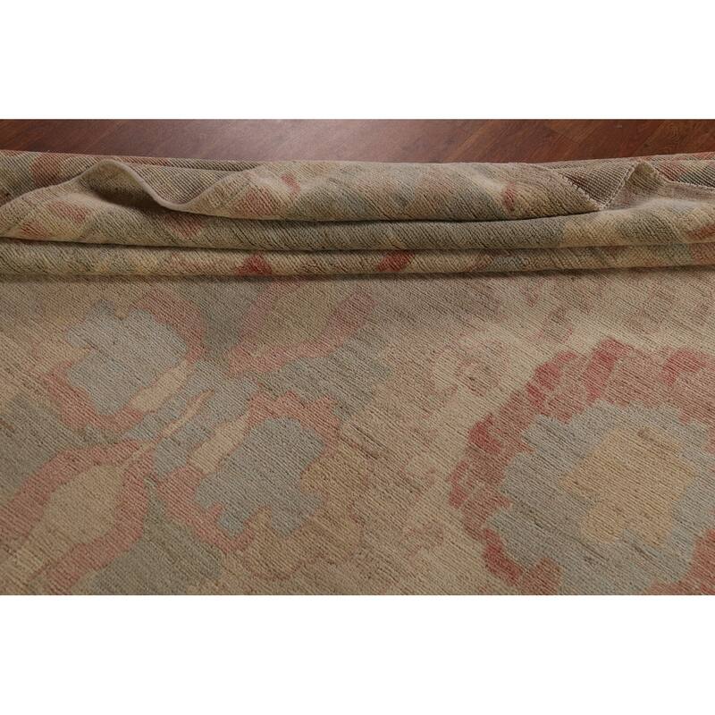 Vegetable Dye Oushak Turkish Square Area Rug Handmade Wool Carpet - 10'1"x 9'8"