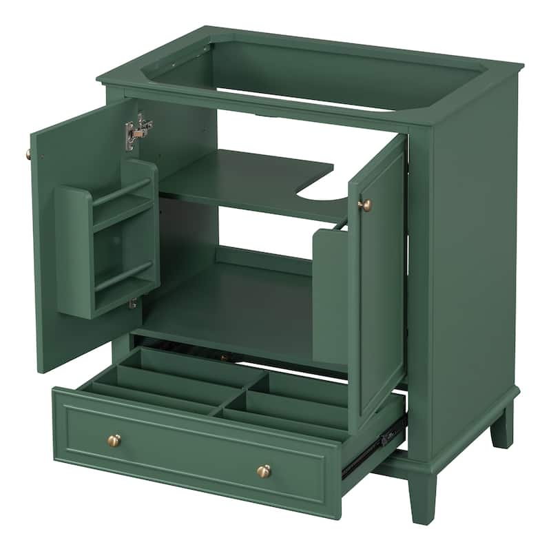 (Base Only) 30" Multi-functional Bathroom Vanity without Sink, with Doors and Drawer