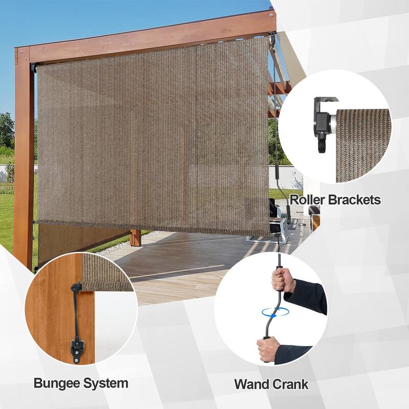 Aoodor Patio HDPE Fabric Roller Shade