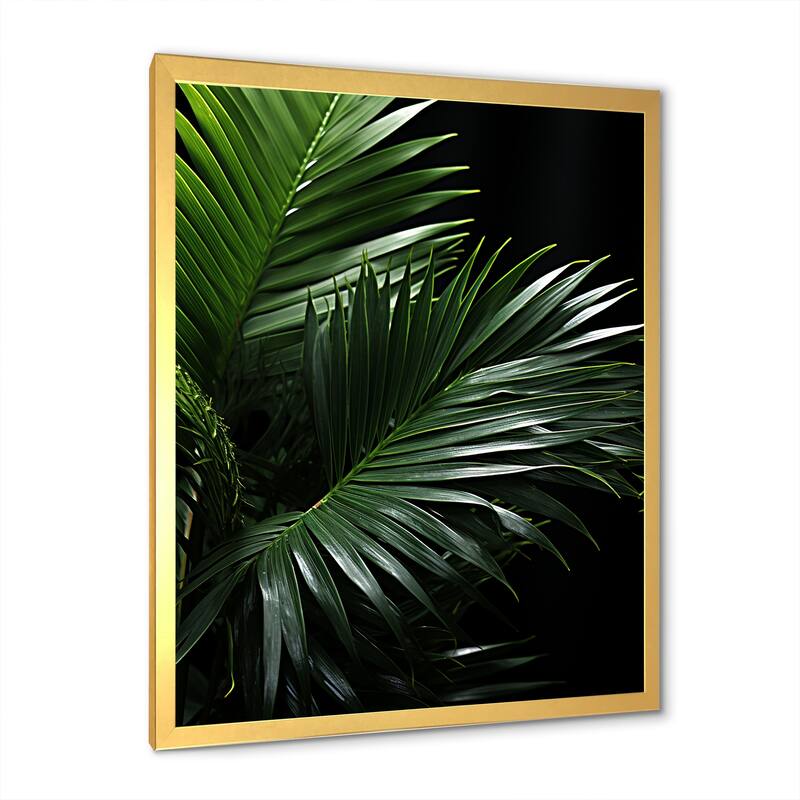 Designart "Palm Leaves Serenity II" Palms & Palm Trees Framed Wall Decor