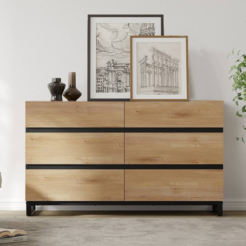 WAMPAT Modern Sideboard with Adjustable Shelves and Drawer, 3 in 1 Storage Cabinet with Glass Doors for Living Room, Kitchen