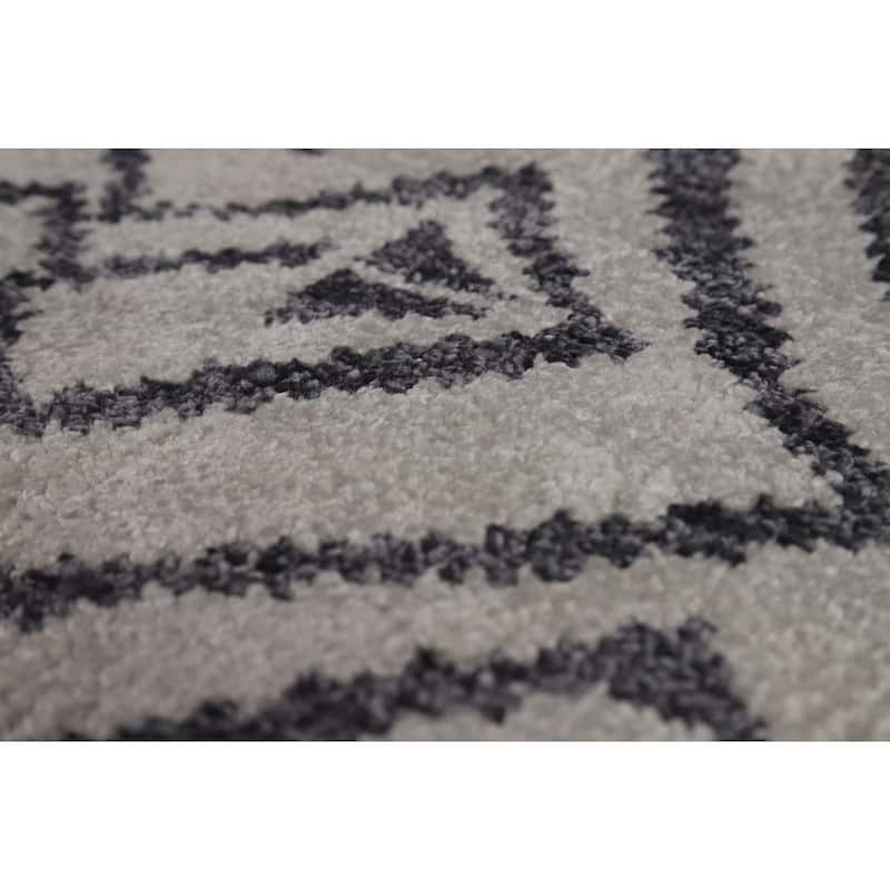 Abstract Moroccan Oriental Area Rug Hand-Knotted Wool Carpet - 3'10" x 5'9"