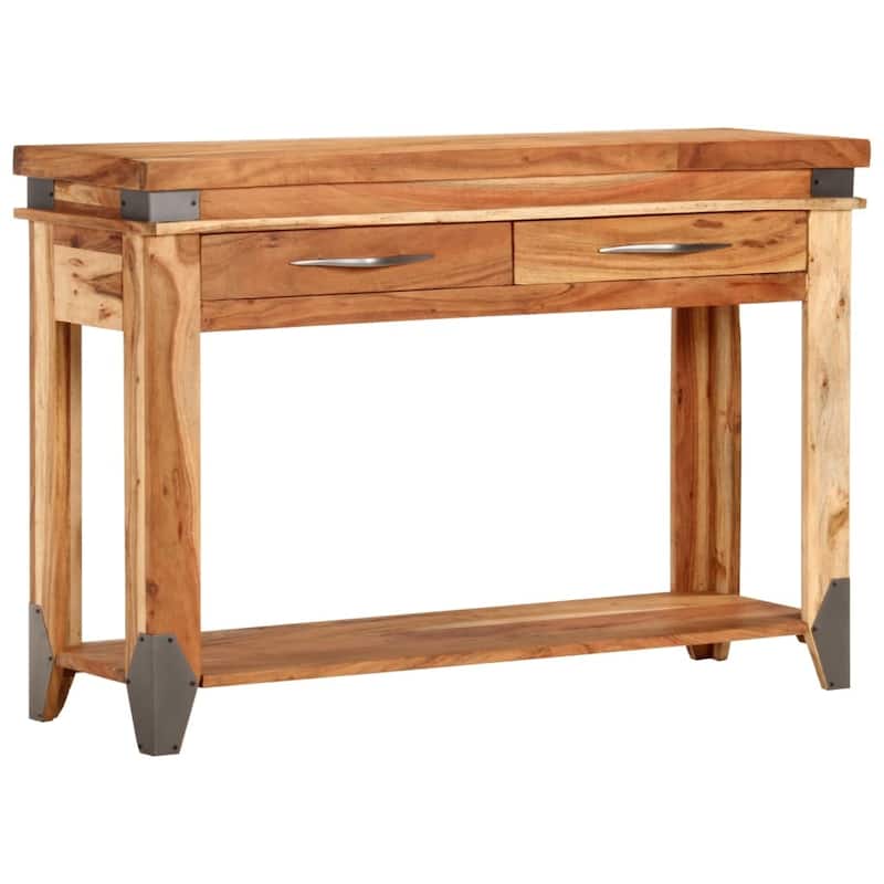 vidaXL Nightstand Storage Cabinet Bedside Table with Drawer Solid Wood Acacia