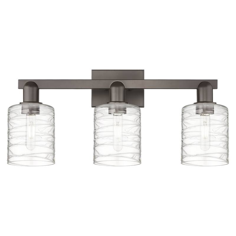 Innovations Lighting Endless Possibilities Arcadia - Cobbleskill - 3 Light 24" Bath Vanity Light - Deco Swirl/Oil Rubbed Bronze