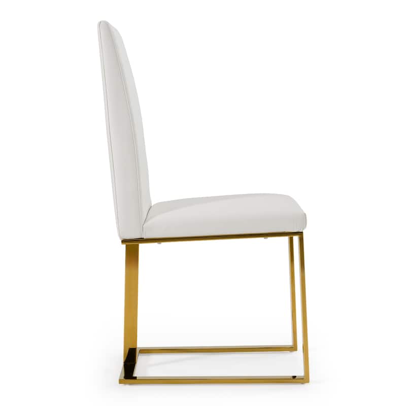 Modrest Frankie Contemporary White & Gold Dining Chair