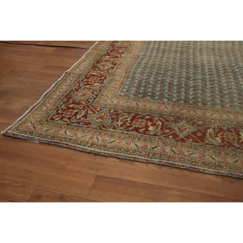 Hand Knotted Oriental 100% Wool Carpet Traditional All-Over Navy Blue & Blues Mahal Area Rug - 11' 4'' X 8' 8''