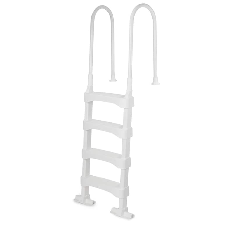 Vinyl Works SLD2 Resin 60 Inch Above Ground Swimming Pool Step Ladder, White - 59.2