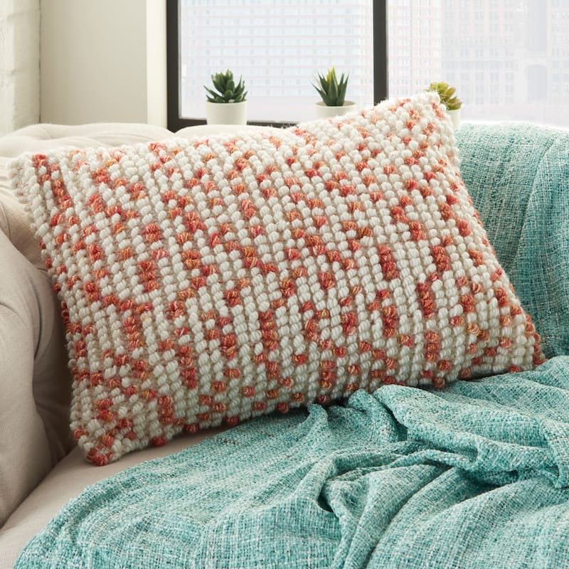 Mina Victory Outdoor Pillows Textured Throw Pillow