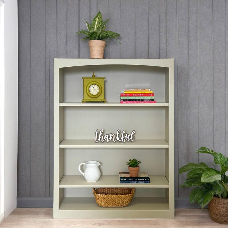 Arch+Haven Solid Wood Bookcase 36 x 48 - Sand Dollar