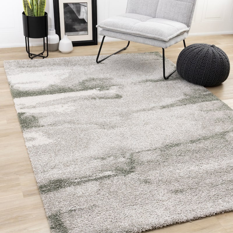 Mariah Grey Green Moody Sky Rug, 5'3" x 7'7"