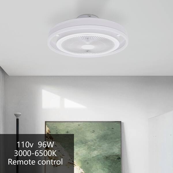 Caged Flush Mount Ceiling Fan 3 Light Color With Remote Control 20