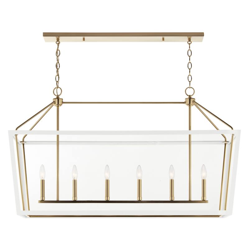 Delvin 44.25 in. 6-Light Linear Chandelier with Removable Glass