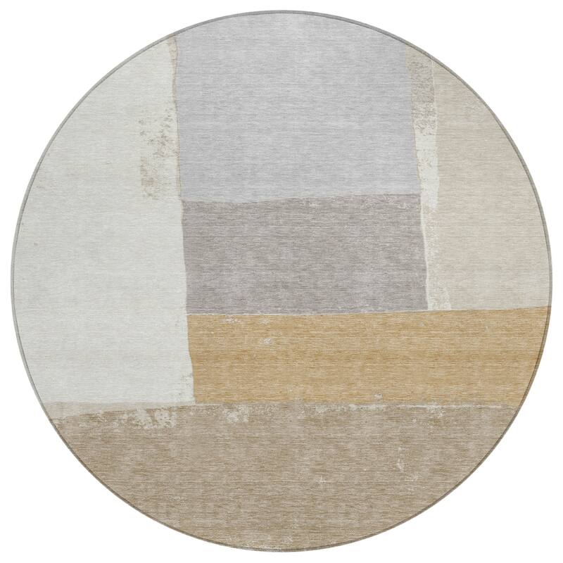 Machine Washable Indoor/ Outdoor Abstract Kraig Chantille Rug