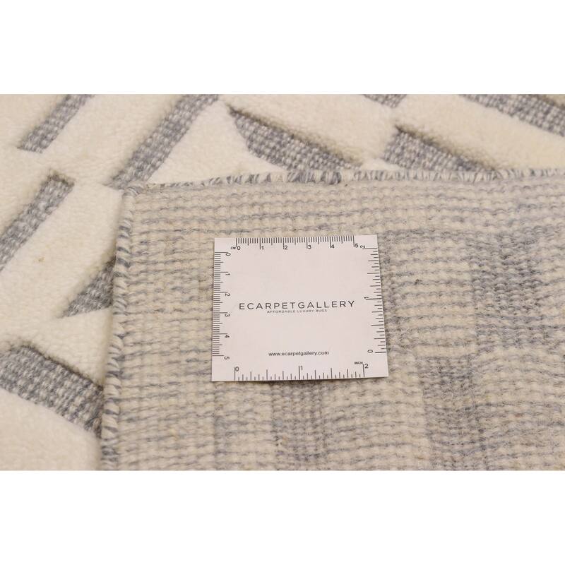 ECARPETGALLERY Hand-knotted Tangier Cream Wool Rug - 8'2 x 9'11