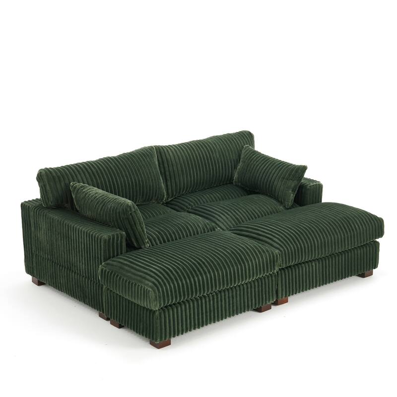 Plush Cloud Couch Modular Sectional Sofa with Ottoman